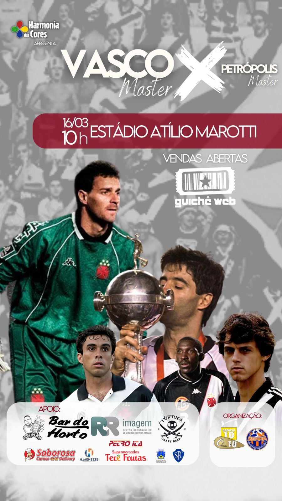 Time máster do Vasco da gama joga contra time máster Petrópolis nesta quinta feira