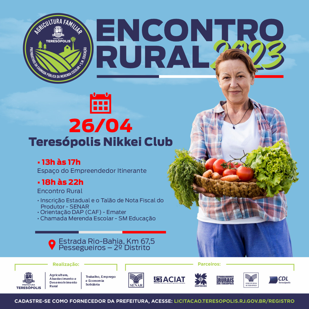 Reuniões do Encontro Rural 2023 começam na próxima quarta, 26, em Teresópolis