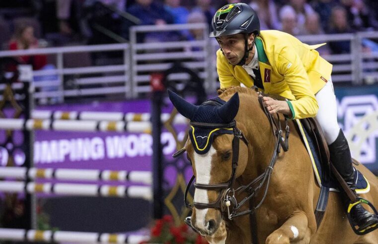 Yuri Mansur chega perto do pódio na Copa do Mundo de saltos no Hipismo
