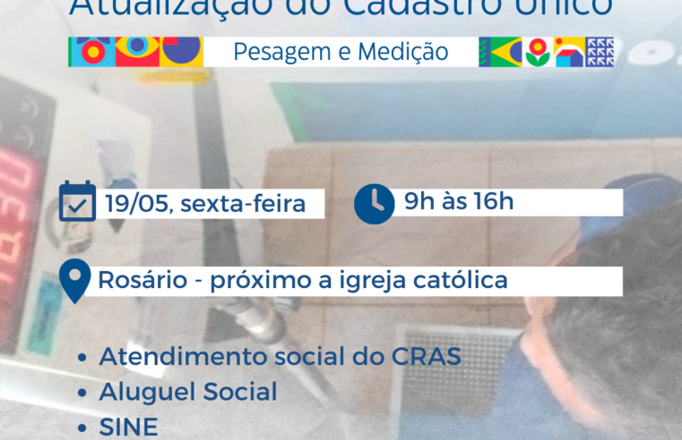 Ação Social no Rosário: CRAS Barroso levará atendidos do Bolsa Família para a comunidade. 
