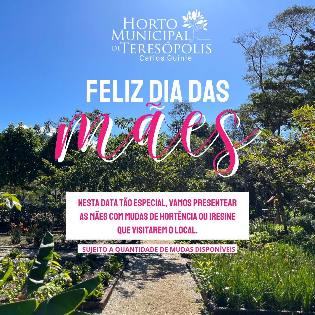 Mães que visitarem o Horto Municipal, neste domingo, serão presenteadas com mudas de plantas ornamentais