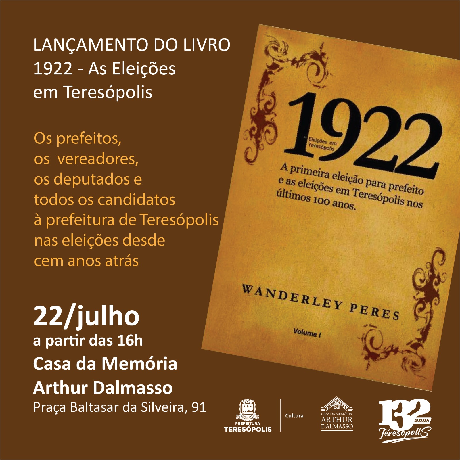 Teresópolis 132 anos: Livro sobre a história das eleições no município será lançado sábado, 22 de julho