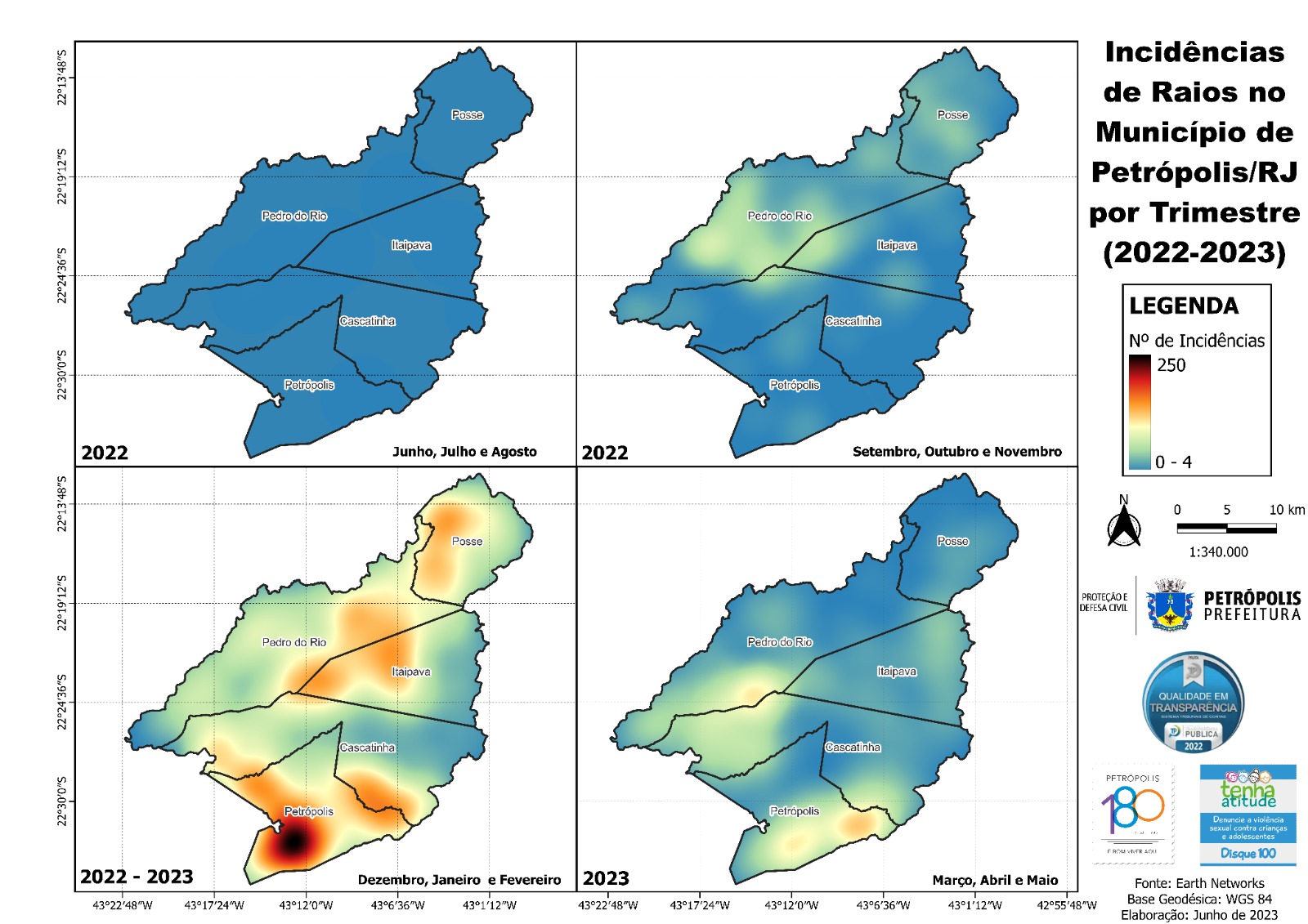 Incidência de raios: Petrópolis realiza estudo de frequência de raios no último semestre