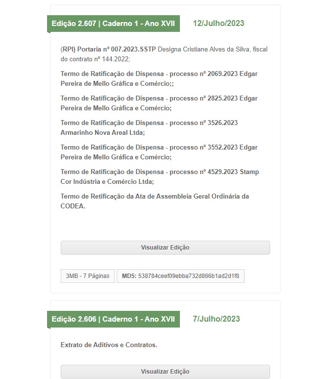 Atrasos frequentes no Diário Oficial também são comuns em Areal