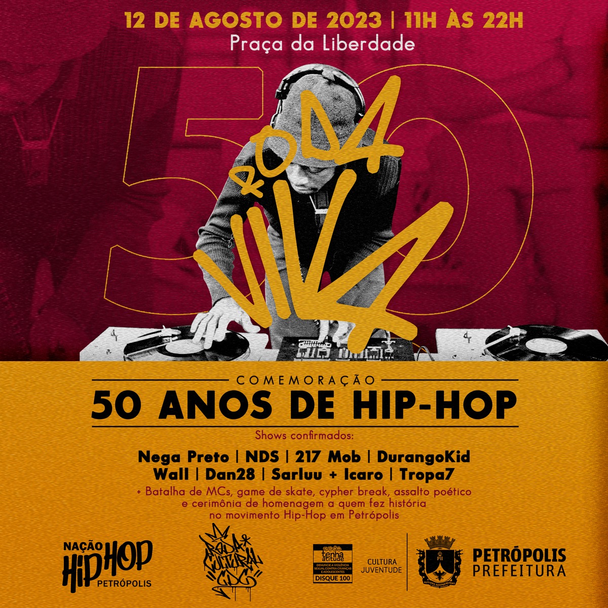 Petrópolis celebra os 50 anos do Hip-Hop com atividades gratuitas