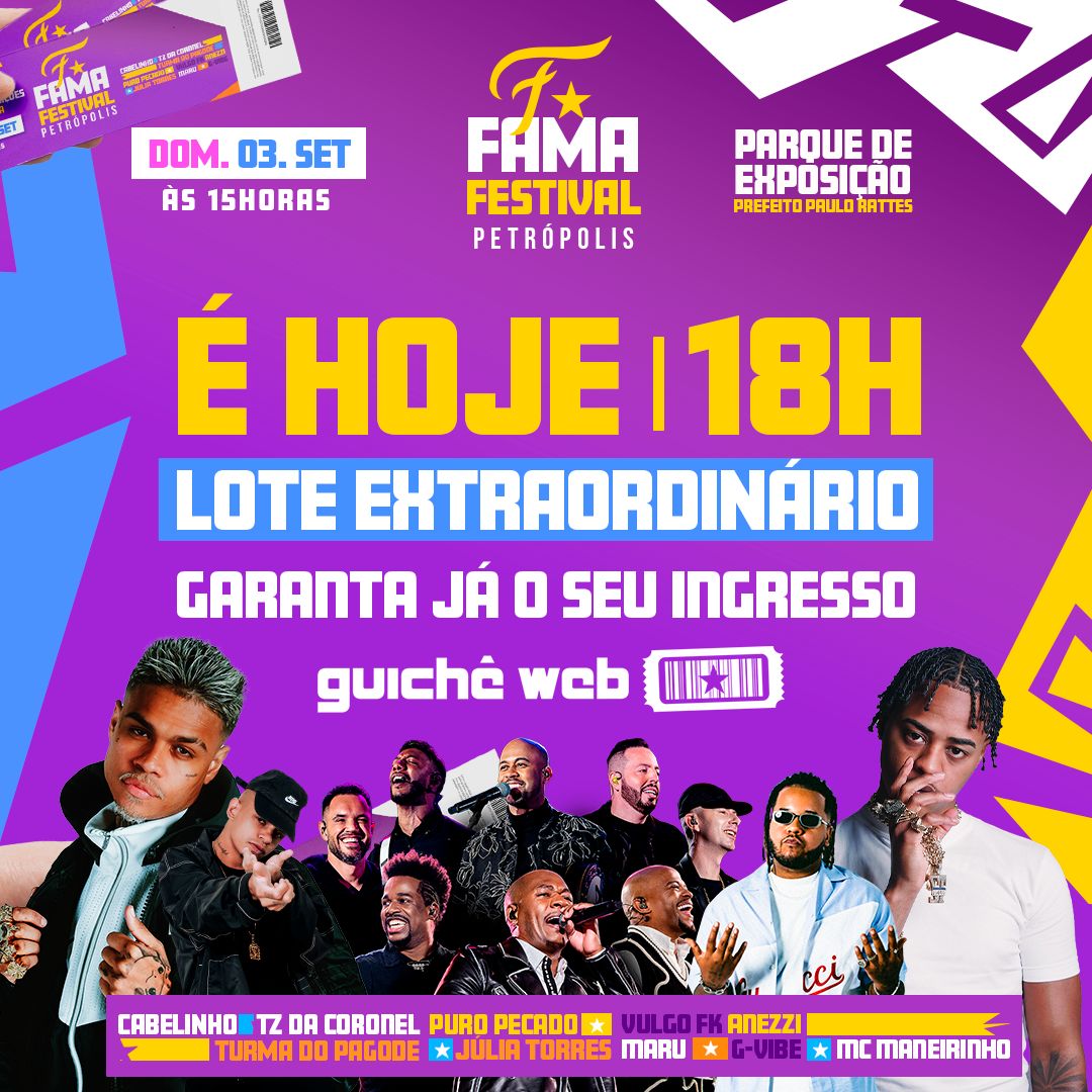 Fama Festival abre lote extraordinário nesta quinta-feira (24)