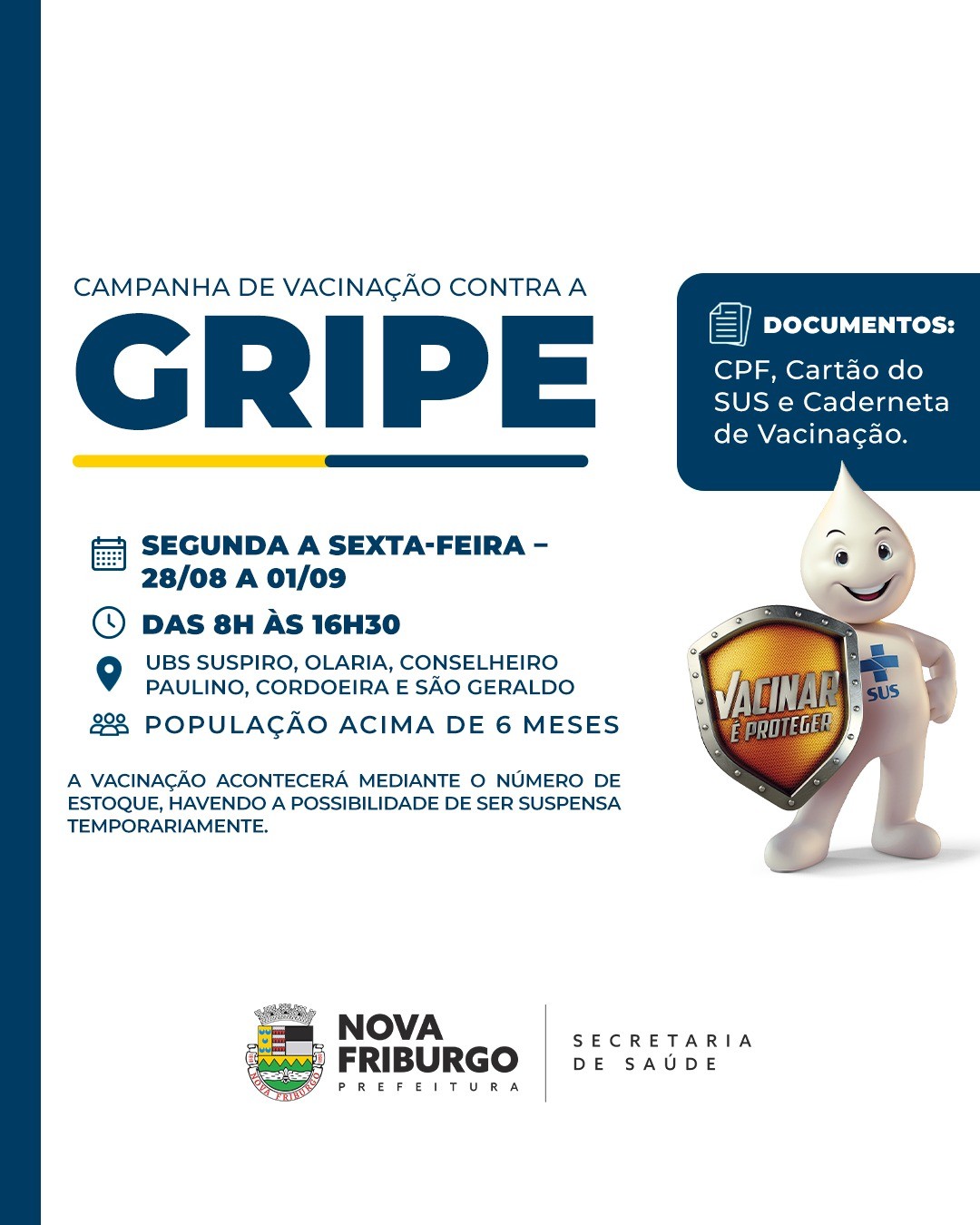 Nova Friburgo segue com campanha contra a Gripe