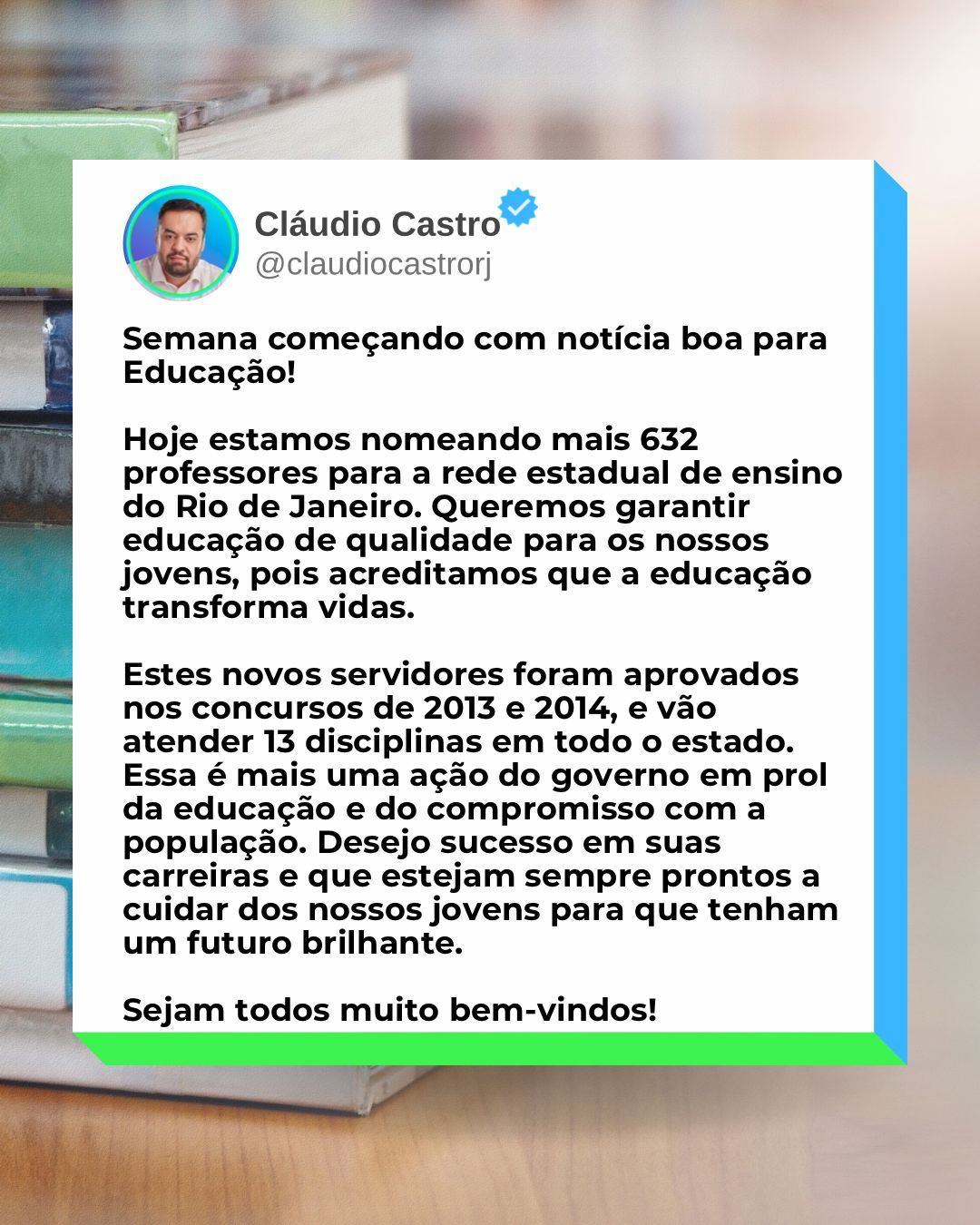632 professores concursados para as escolas estaduais foram nomeados nesta segunda-feira (14)