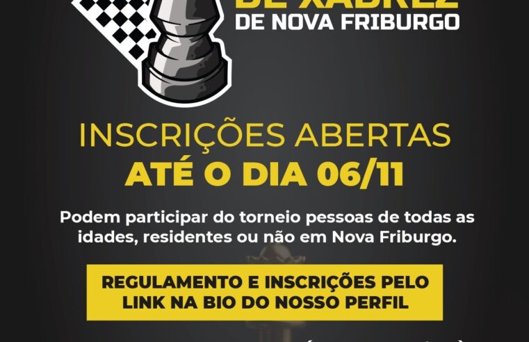 Nova Friburgo terá “1º Aberto de Xadrez” no mês de novembro