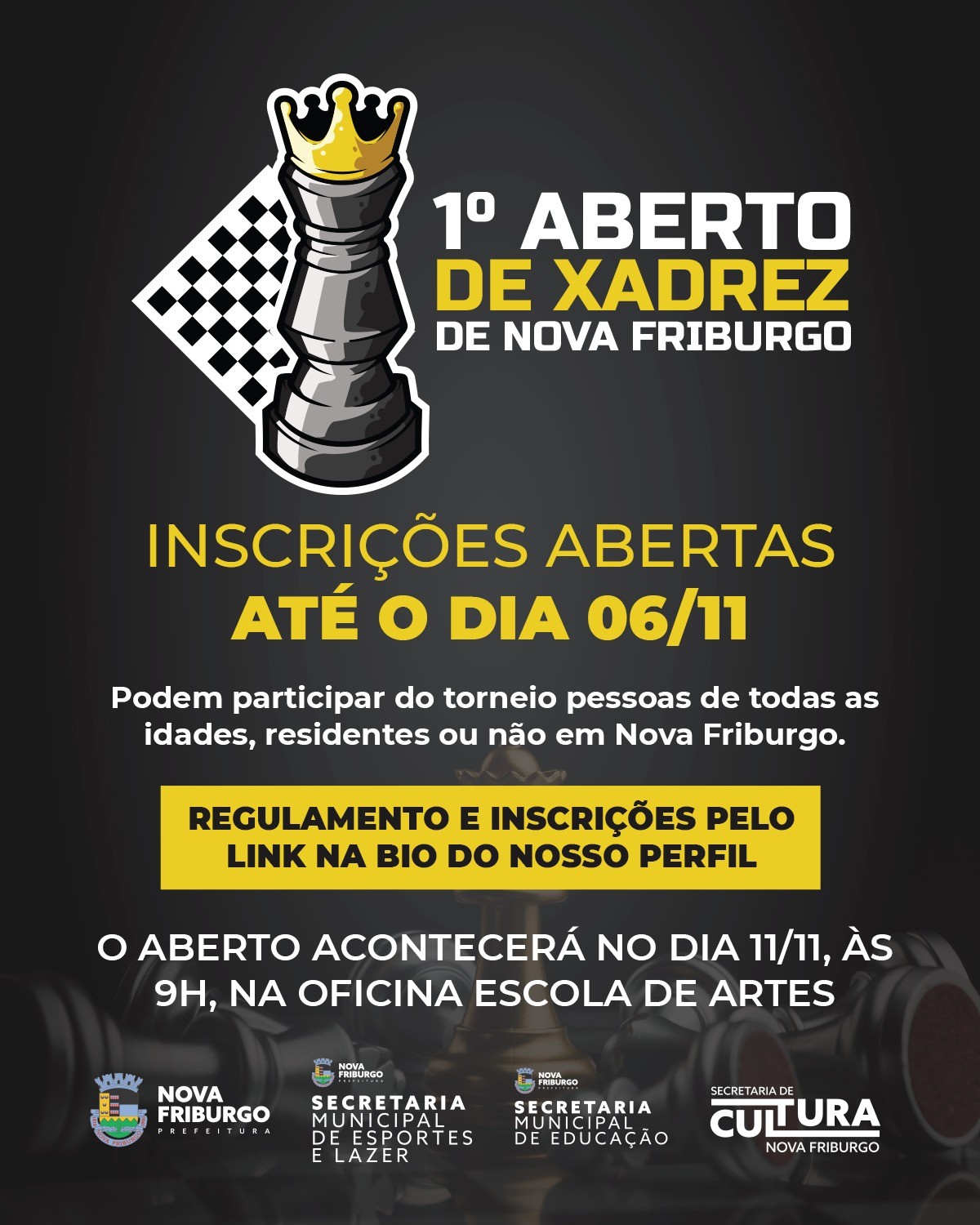 Nova Friburgo terá “1º Aberto de Xadrez” no mês de novembro