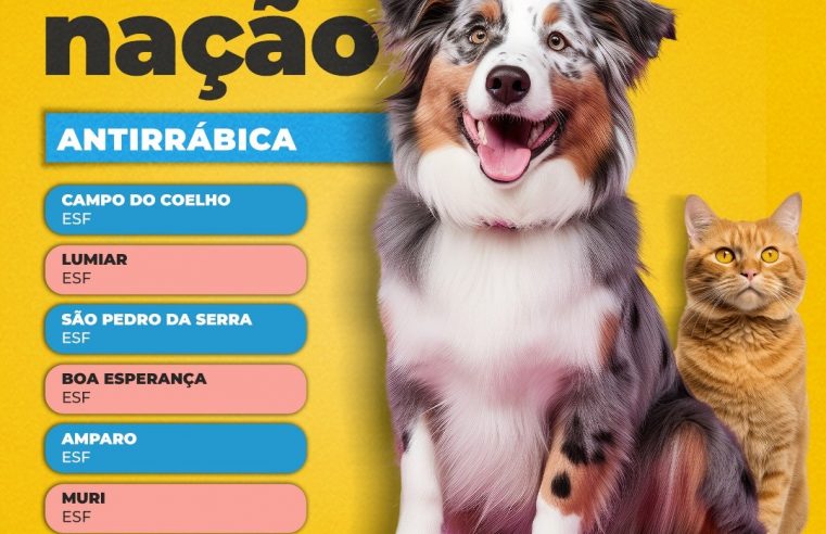 Bairros de Nova Friburgo terão vacinação antirrábica no próximo sábado