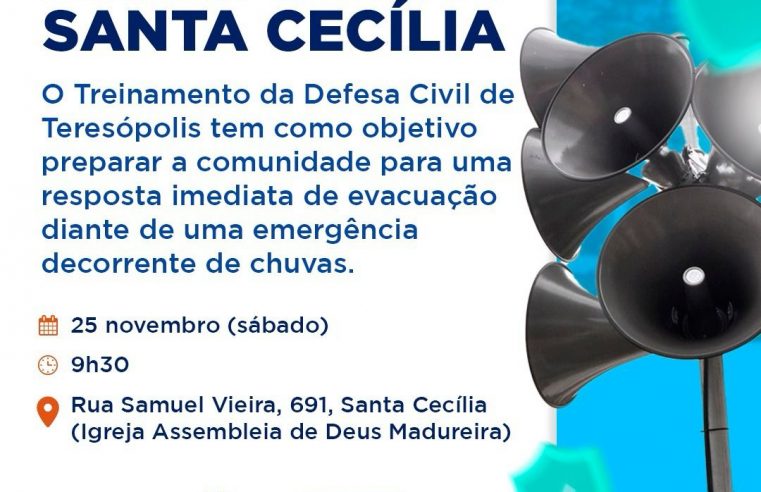 Defesa Civil de Teresópolis realiza simulado de abandono de área de risco em Santa Cecília