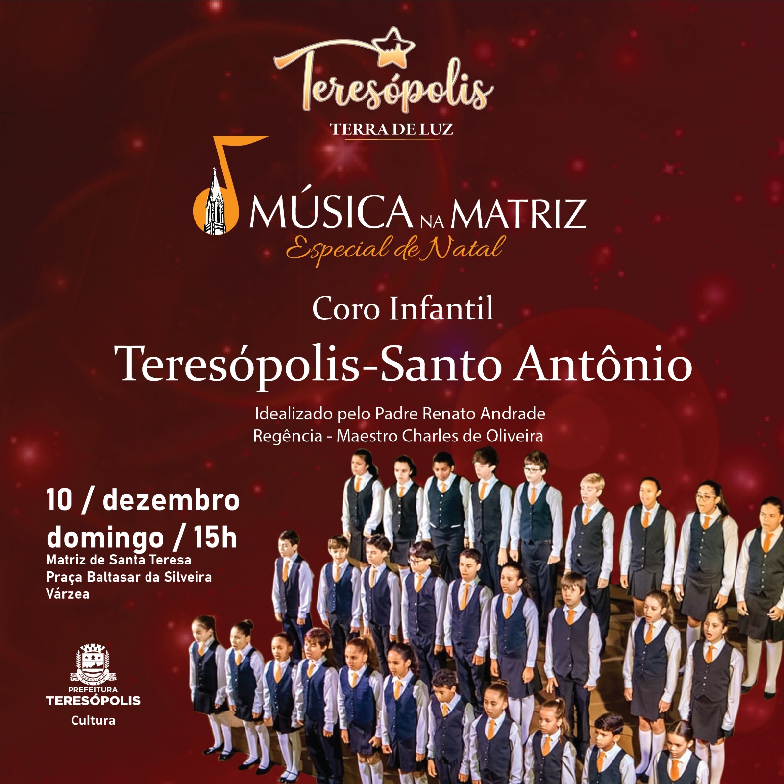 Música na Matriz: Edição Especial de Natal apresenta dia 10 o Coro Infantil Teresópolis-Santo Antônio
