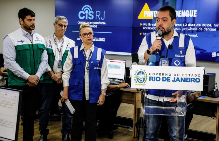 Governador Cláudio Castro apresenta o Plano Estadual de Combate à Dengue, que inclui equipamentos e insumos para 80 salas de hidratação