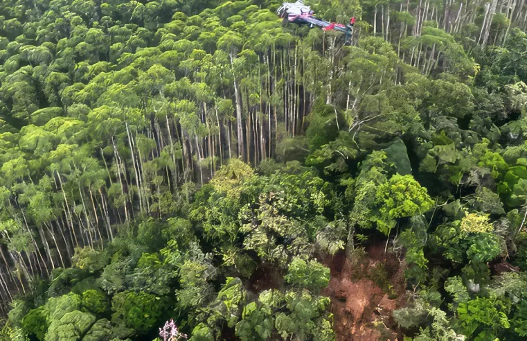 Corpos de ocupantes de helicóptero são encontrados junto aos destroços