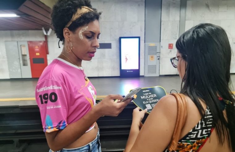 MetrôRio e Empoderadas promovem ação para orientar mulheres contra violência no carnaval