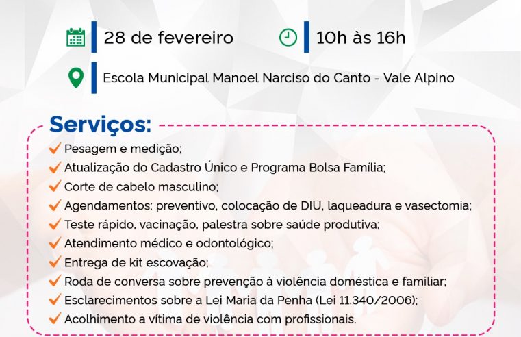 CRAS de Bonsucesso, em Teresópolis, promoverá ação social no dia 28 de fevereiro
