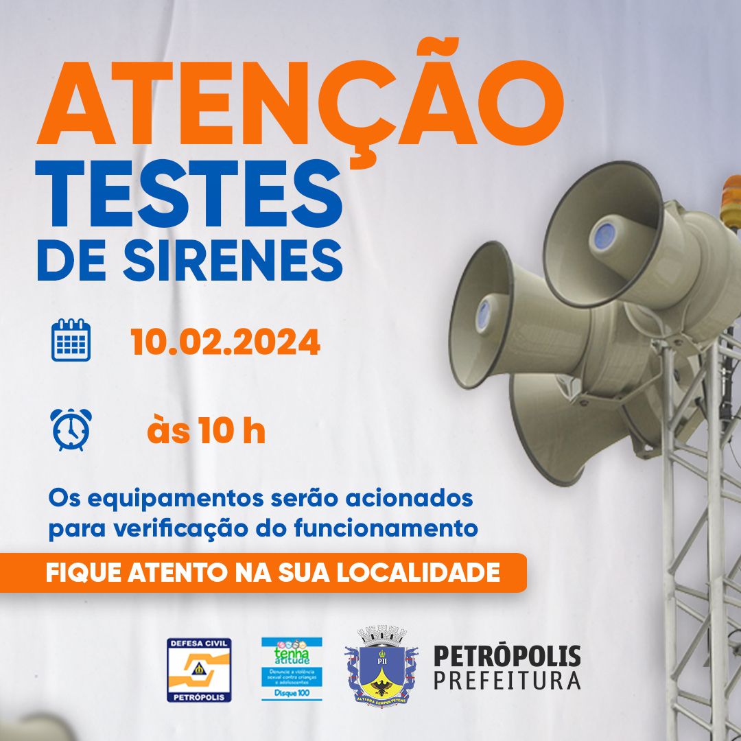 Defesa Civil de Petrópolis realizará testes nas cancelas e sirenes da cidade neste sábado (10)