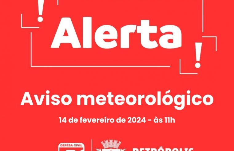 Defesa Civil de Petrópolis emite aviso meteorológico devido à instabilidade do tempo