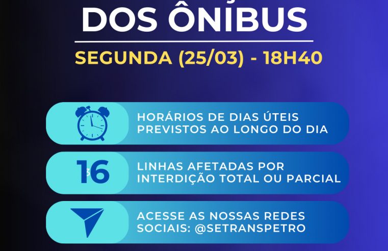 Dezeseis linhas de ônibus permanecem com operação comprometida nesta segunda-feira (25)