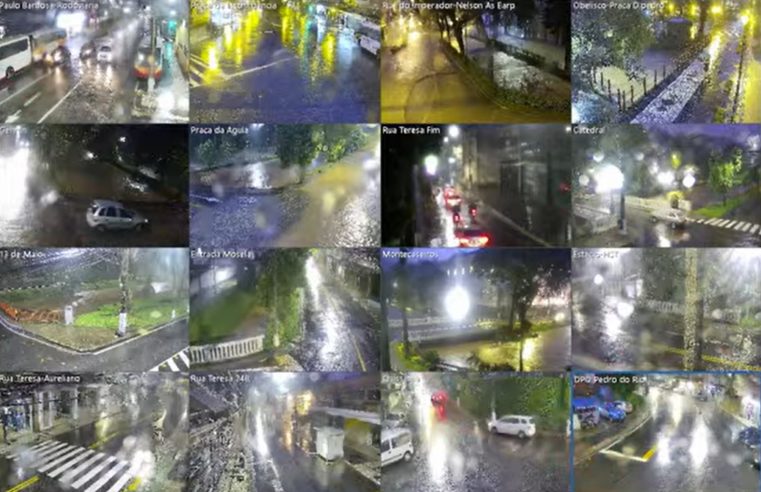 Defesa Civil emite SMS de permanência da previsão de chuva moderada a muito forte em Petrópolis