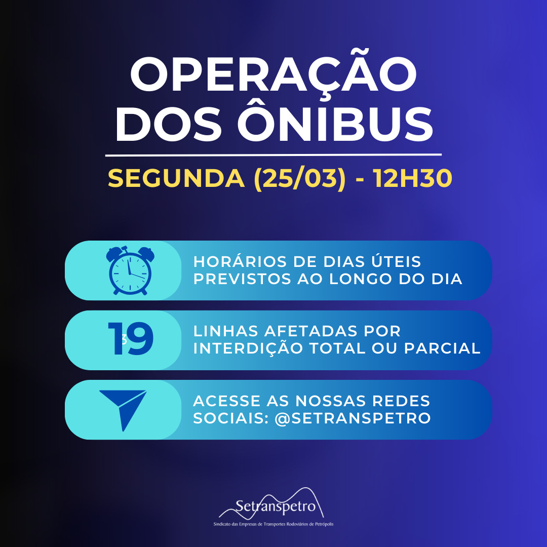 Dezenove linhas de ônibus permanecem com a operação comprometida em Petrópolis