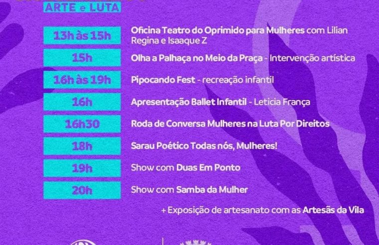 Neste sábado a praça de Cascatinha recebe o Festival MULHER, arte e luta!