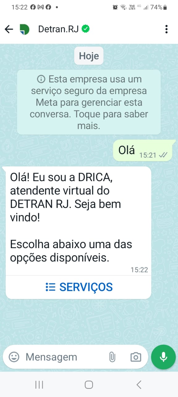 Detran.RJ agora presta informações aos cidadãos pelo WhatsApp