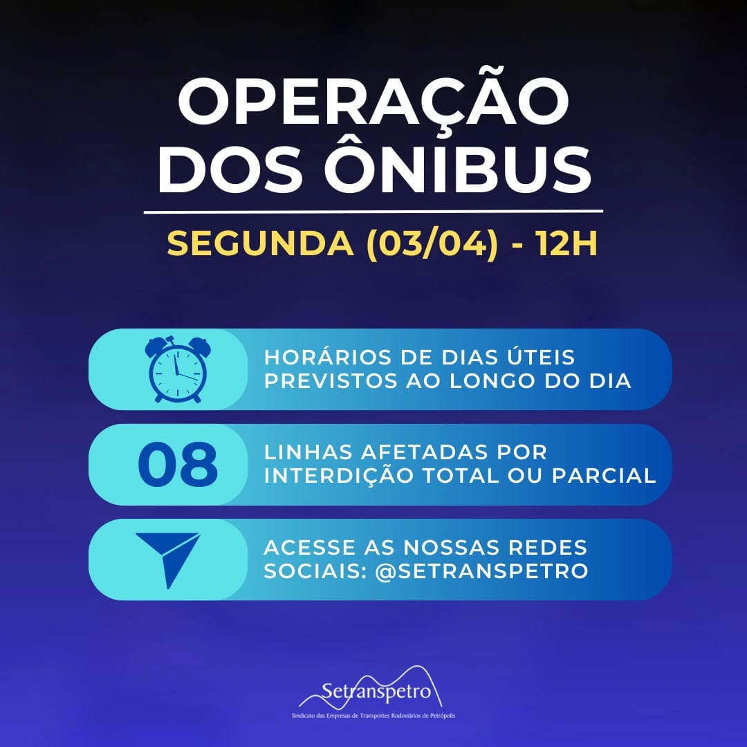 Oito linhas de ônibus estão com a operação comprometida em Petrópolis