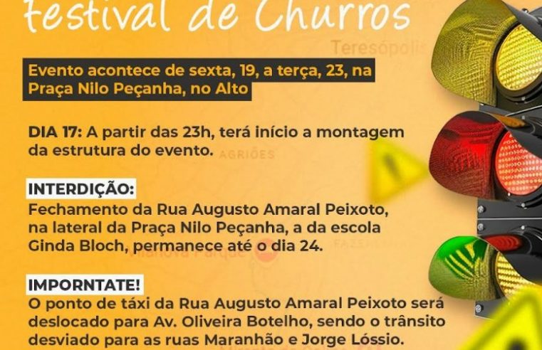Teresópolis define esquema de trânsito para o Festival de Churros