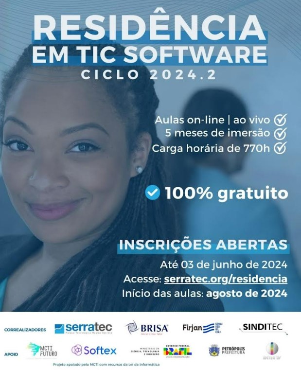 Abertas, até 3 de junho, as inscrições para Residência em TIC do Serratec