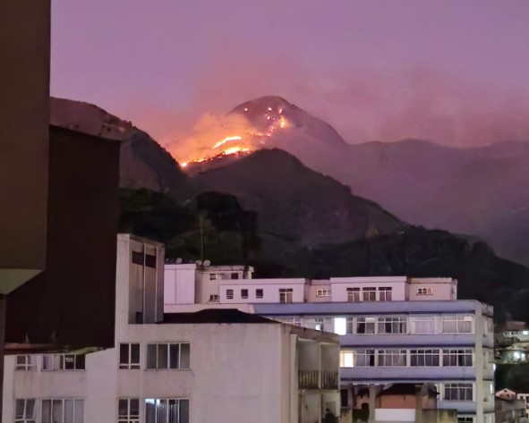Incêndio consome região de mata no Caxambu