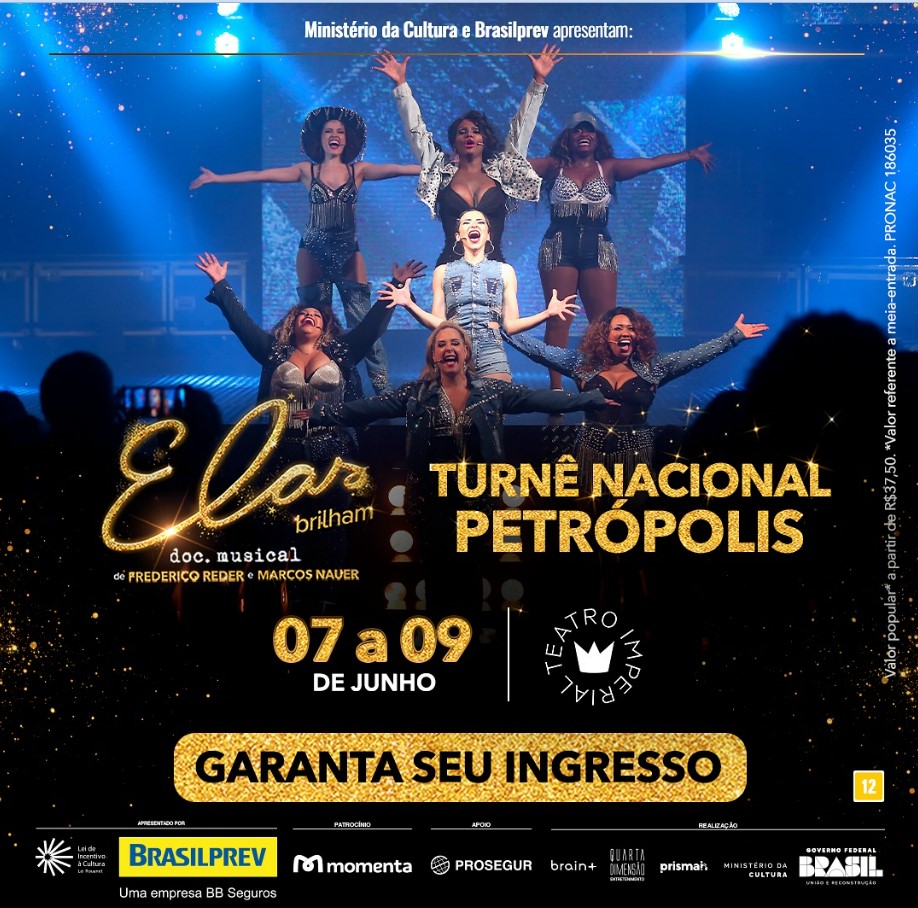 Espetáculo “Elas Brilham – Vozes que iluminam e transformam o mundo” em cartaz neste fim de semana em Petrópolis