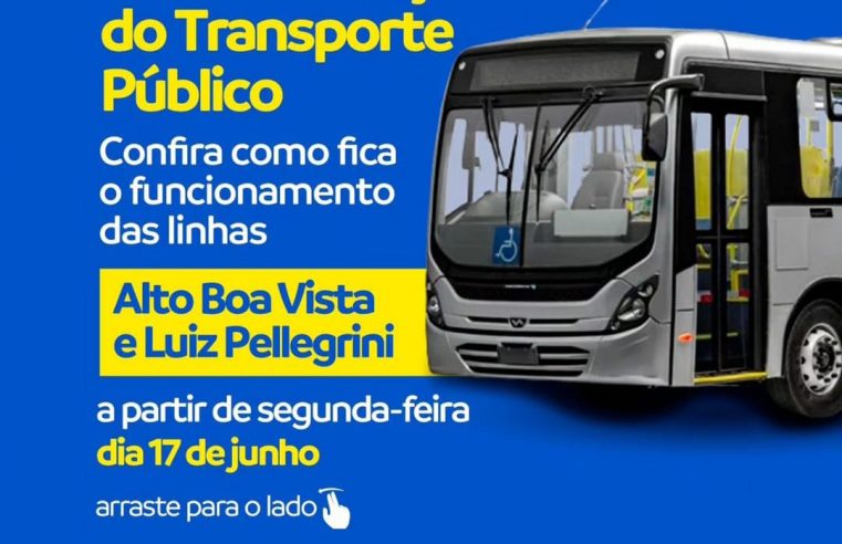 Linhas de ônibus do Alto Boa Vista e Luiz Pellegrini terão novos horários e itinerários