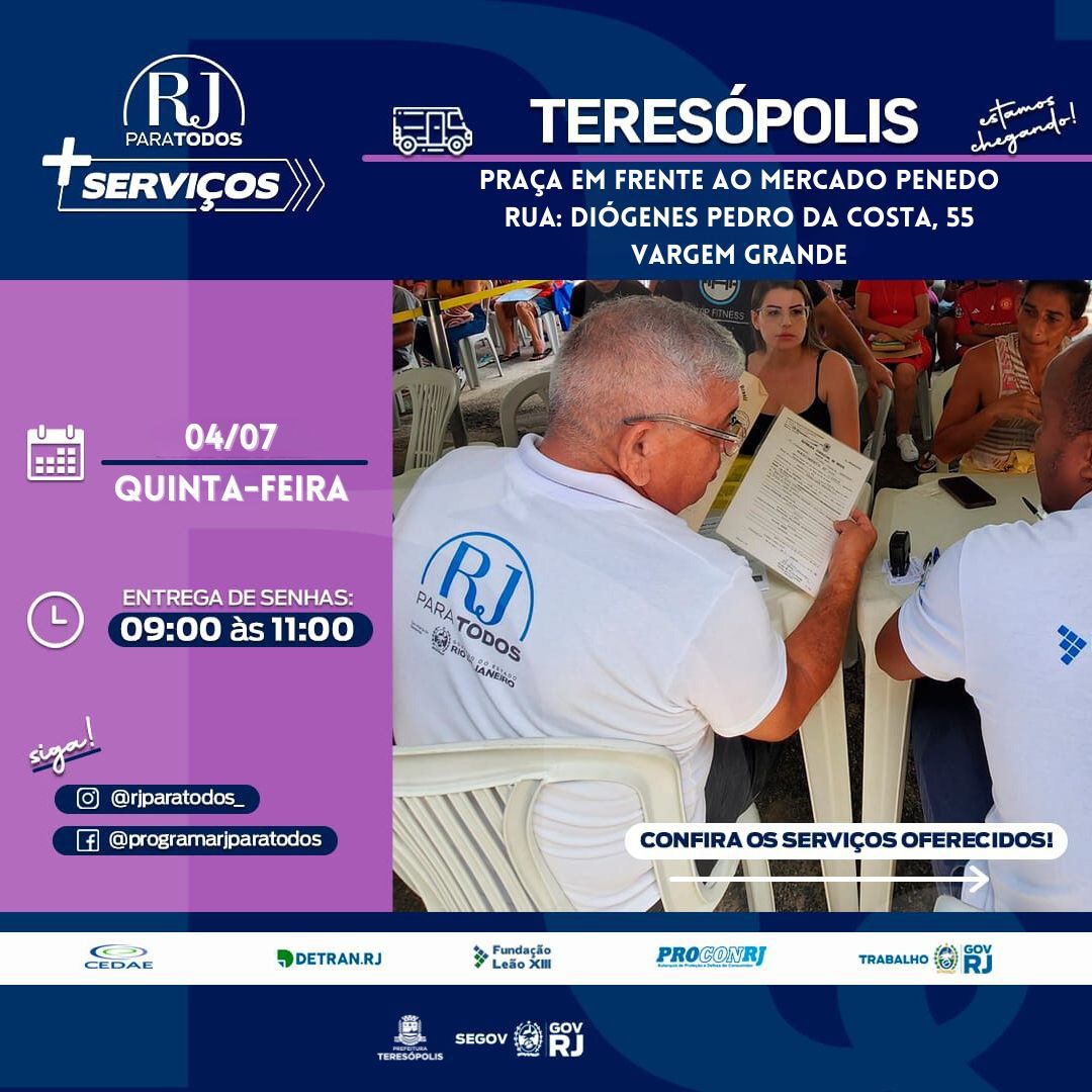 Prefeitura de Teresópolis e Governo do Estado levam serviços gratuitos do ‘RJ para Todos’ para Vargem Grande
