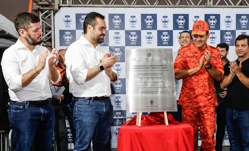 Cláudio Castro inaugura novo destacamento do Corpo de Bombeiros em Areal
