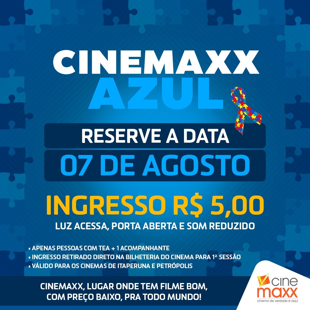 Cinemaxx Azul promove sessão inclusiva para portadores de TEA