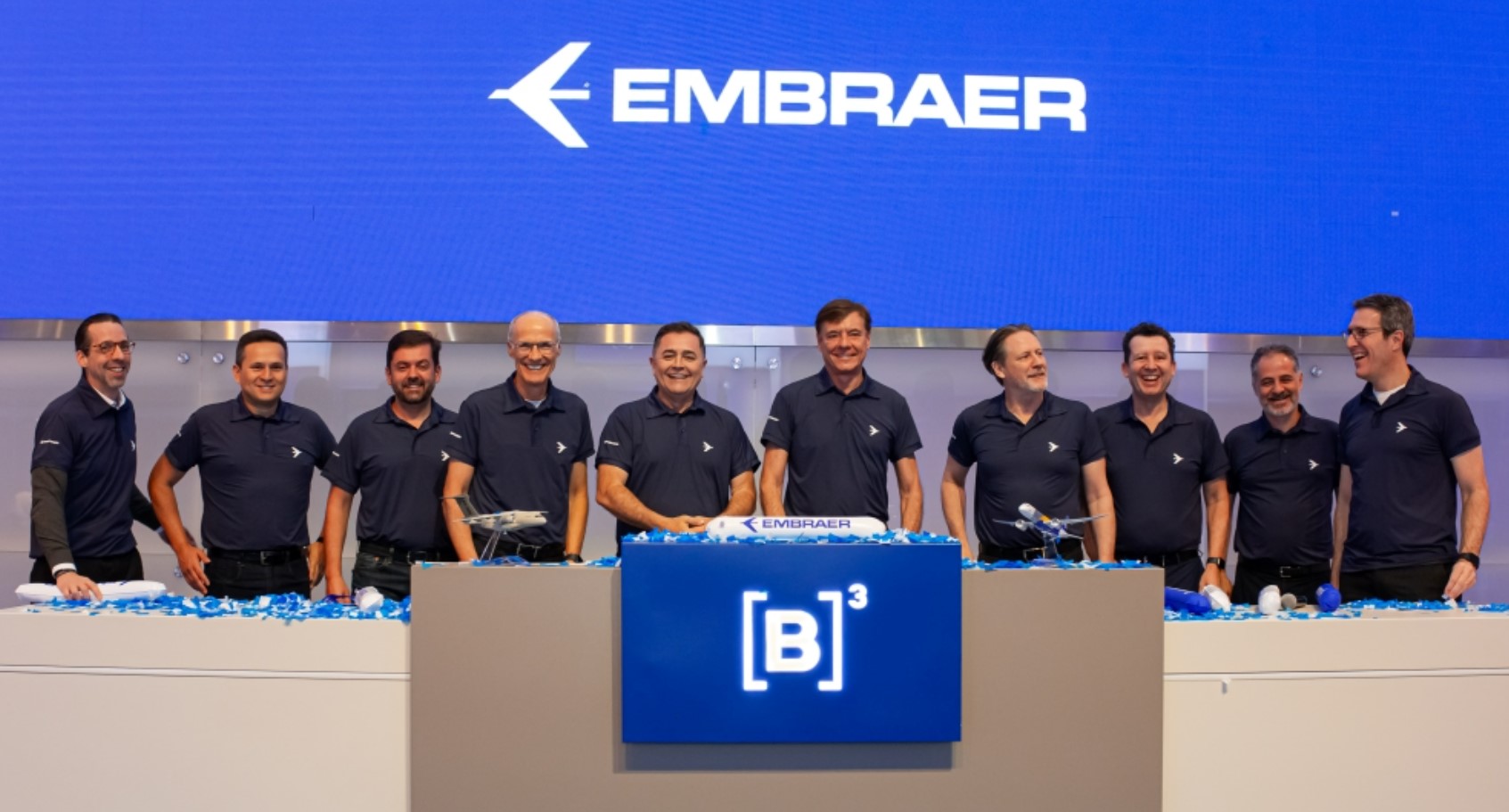 Embraer celebra 55 anos de fundação e 35 anos de abertura de capital com evento na B3