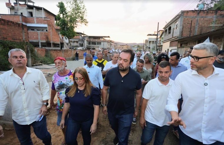 Governador Cláudio Castro vistoria obras de infraestrutura do Córrego das Laranjeiras, em Barra Mansa