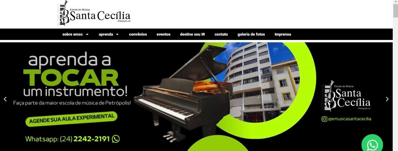 Escola de Música Santa Cecília lança site oficial em celebração aos 131 anos de história