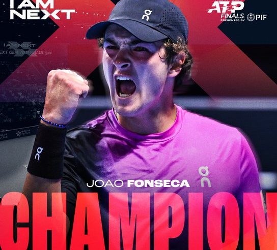 Tênis: João Fonseca conquista o título do Next Gen ATP Finals