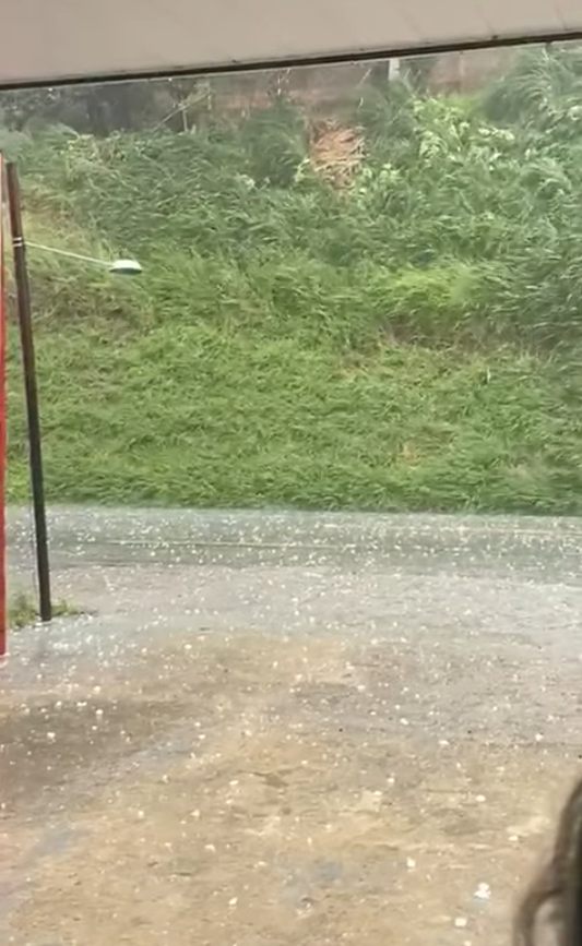 Três Rios registra temporal de granizo nesta terça-feira (17)