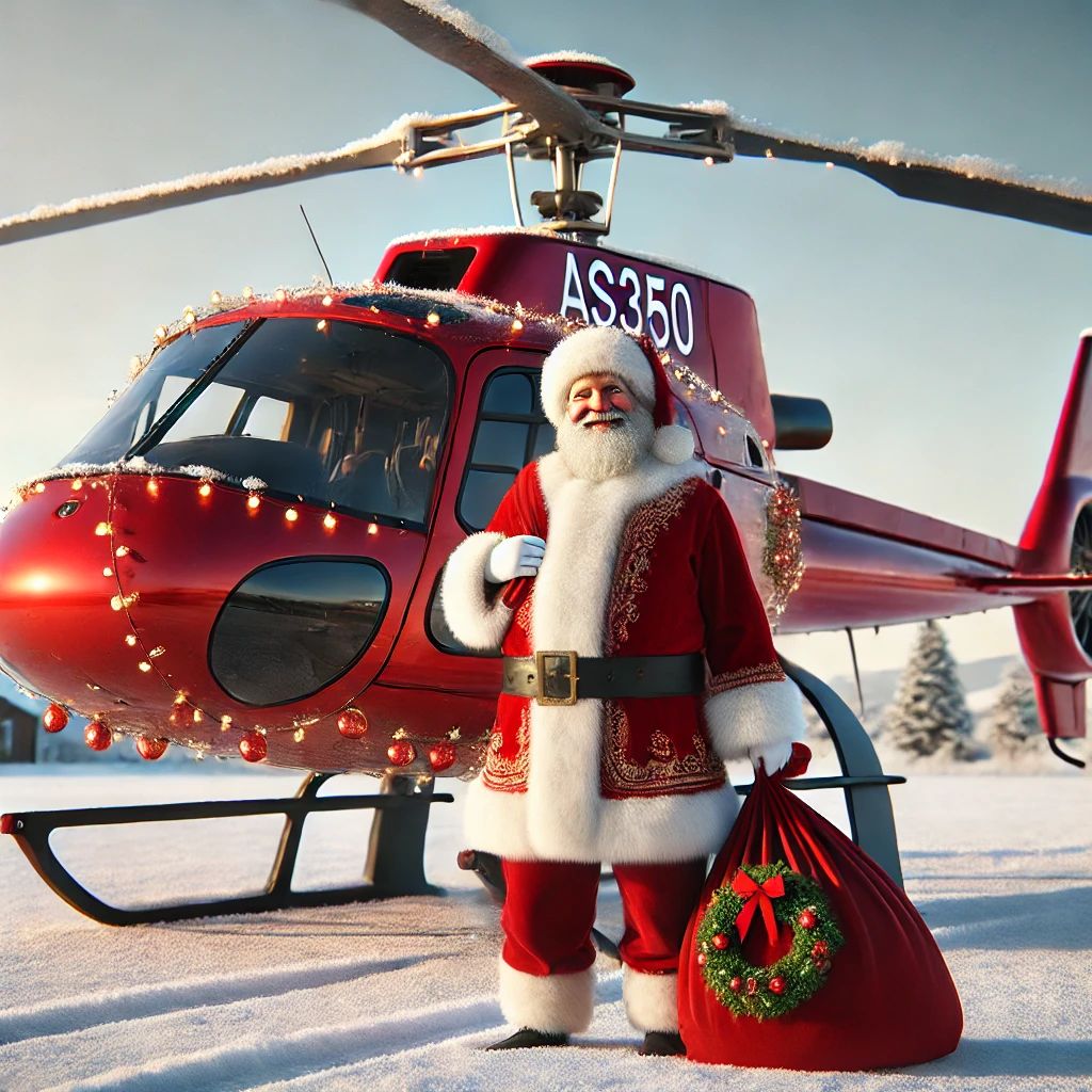 Papai Noel chegará de helicóptero em Itaipava e na Posse