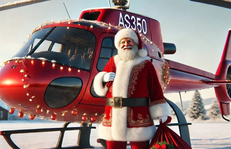 Papai Noel chegará de helicóptero em Itaipava e na Posse