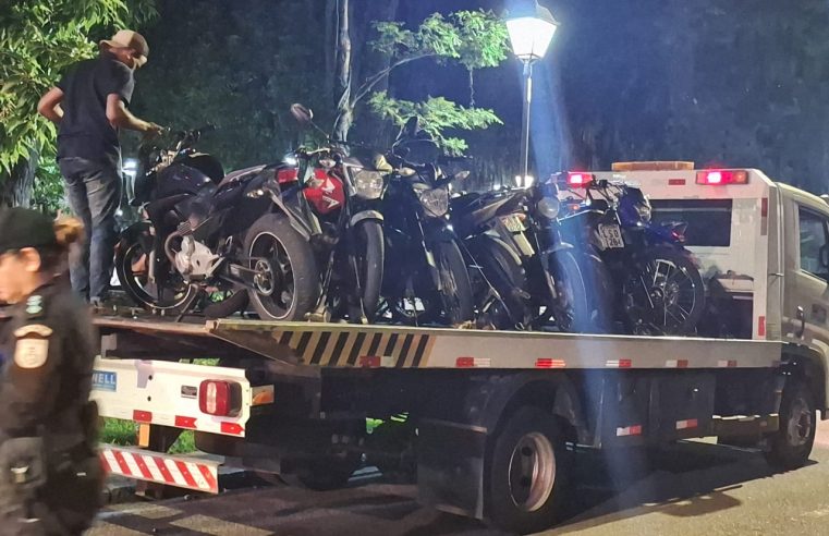 Prefeitura e forças de segurança trabalham em conjunto na Operação Praça do Bem, com apreensões de motos e fechamentos de bares irregulares