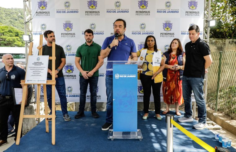 Cláudio Castro inaugura Café do Trabalhador em Petrópolis